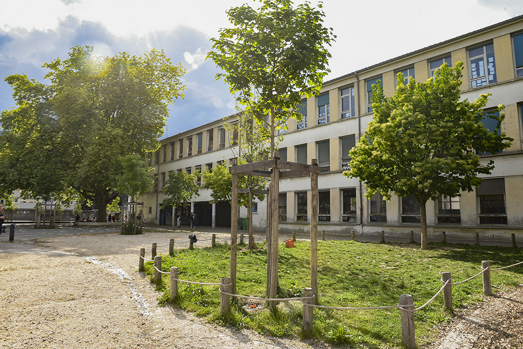 L'école Clemenceau possède une cour végétalisée.