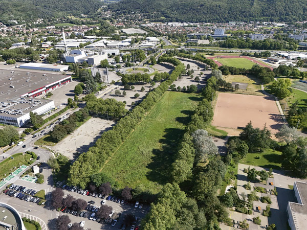 Vue aérienne de la future ferme urbaine.